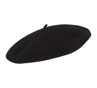 Elosegui Béret basque en laine mérinos (100 %) avec base en feutre et plaque 13'' - Fabriqué en Espagne - Noir - Medium