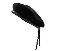 Elosegui Béret Militaire Scout 100% Laine mérinos imperméabilisée Ruban Réglable, Noir , 56-57