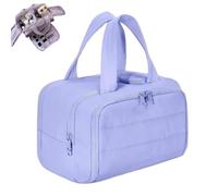Elouva Toiletry Bag - Elouva Travel Makeup Bag - 4-in-1 Multi-Functional Lightweight Makeup Bags for Women with Handle for Accessories, Essentials, Toiletries (Purple)