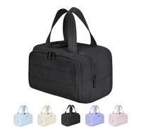 Elouva Toiletry Bag,Large Capacity Wide-Open Travel Cosmetic Bag,4-in-1 Multifunctional Lightweight Makeup Bags(Black)