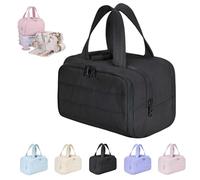 Elouva Toiletry Bag,Large Capacity Wide-Open Travel Cosmetic Bag with Hanging Hook,4-in-1 Multifunctional Lightweight Makeup Bags,with Handle for Camping, Trip for Everyday and Travelling-C