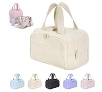 Elouva Toiletry Bag,Large Capacity Wide-Open Travel Cosmetic Bag with Hanging Hook,4-in-1 Multifunctional Lightweight Makeup Bags,with Handle for Camping, Trip for Everyday and Travelling-B