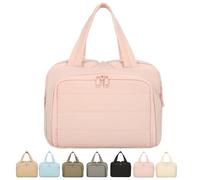 Elouva Trousse de toilette 4 en 1, organiseur de voyage Elouva, grande capacité, grande ouverture, trousse de toilette multifonction et étanche, rose, 12.6*8.27*5.91 In, Modernité