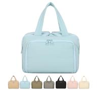 Elouva Trousse de toilette 4 en 1, organiseur de voyage Elouva, grande capacité, grande ouverture, trousse de toilette multifonction et étanche, bleu, 12.6*8.27*5.91 In, Modernité