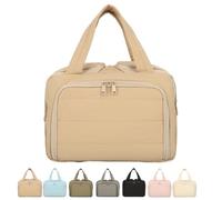 Elouva Trousse de toilette 4 en 1, organiseur de voyage Elouva, grande capacité, grande ouverture, trousse de toilette multifonction et étanche, kaki, 12.6*8.27*5.91 In, Modernité
