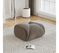 Elowin Tabouret ottoman en chenille, repose-pieds moderne pour salon, tabouret rembourré doux comme tabouret de canapé, table d'appoint ou siège supplémentaire, mousse 32D, marron, 78 × 76 × 45 cm