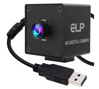 ELP Caméra 5 MP avec Obturateur Global 50 FPS, Swing de Golf Haute Vitesse, Webcam USB avec Objectif Couleur Grand Angle Sans Distorsion pour Machines Industrielles Ralenties