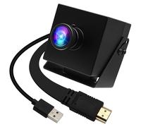 ELP Caméra de sécurité 4K HDMI USB grand angle pour écran d'ordinateur Sortie simultanée Mini UVC USB2.0 Zoom numérique 2X H.264 8MP Caméra de sécurité USB (objectif 120 degrés sans distorsion)