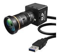 ELP Caméra d'obturation globale 120 fps, USB 3.0/2.0 haute vitesse, objectif zoom manuel 10x 5-50 mm, large prise en charge du système pour analyse de mouvement à haute vitesse, imprimante 3D