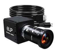 ELP Caméra Industrielle 60 Images par Seconde, USB 3.0 et HDMI, 4K H.264 Haute Vitesse 10-55 mm, Objectif Zoom Manuel 5X, Sortie de Simulation USB HDMI, Plug & Play pour Streaming vidéo TV et