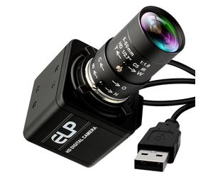 ELP Caméra USB 16 mégapixels haute résolution 5K USB avec monture CS 5-50 mm Objectif Varifocus manuel Gros plan OpenCV Caméra pilote gratuit pour Windows Linux Laptop Jetson Nano