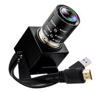 ELP Caméra USB 4K 60fps Haute Vitesse - Sortie Simultanée HDMI, Objectif Zoom Manuel 3,6-10 mm 3X pour PC, TV, Projecteur, Moniteur - Application Industrielle
