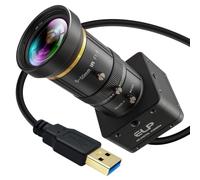 ELP Global Shutter Appareil Photo USB 3.0, 5 MP 60 fps, 10 focales manuelles, 5-50 mm, détection de Mouvement pour Traitement d'image Industriel, Swing de Golf Plug & Play, Compatible avec différents