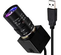 ELP Webcam 8MP, Caméra Web HD 5-50 mm Objectif de Mise au Point Manuelle IMX179 Capteur Zoom HD 2448P USB caméra PC Compatible avec Mac/Windows/Linux/Android USB8MP02G-SFV(5-50)
