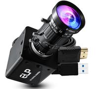 ELP Webcam HDMI 4K 60fps USB 3.0 zoom manuel H.264 haute vitesse UVC Lightburn caméras pour ordinateur faible éclairage sortie simultanée zoom 10x web_camera pour Windows Linux Mac TV projecteur