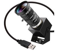ELP Webcam USB 48 MP 8K Ultra HD couleur avec objectif optique manuel 10x 6000P Caméra vidéo industrielle de sécurité grossissement et réduction Plug Play pour Windows Linux Mac