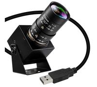ELP Webcam USB 4K Ultra HD 2160p Mise au point variable 5-50 mm Objectif Varifocal 10X Plug and Play pour Windows/Linux/Android/Raspberry Pi USB4K03-UFV (5-50)