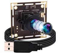 ELP Webcam USB FHD06H-L180 avec microphone, capteur IMX323, module de caméra USB Full HD H.264, objectif fisheye 180 degrés, Plug and Play, 2 mégapixels 30 fps grand angle à faible éclairage