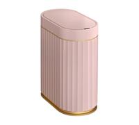 ELPHECO Poubelle à capteur de 7,6 l, étanche, avec détecteur de mouvement, poubelle automatique de salle de bain, poubelle fine pour dortoir (rose, 7,7 l)