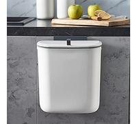 ELPHECO Poubelle à compost de cuisine de 9,5 litres à suspendre avec couvercle, porte d'armoire de cuisine, poubelle en plastique, poubelle murale ouverte, 9,5 gallons sous le comptoir de cuisine,