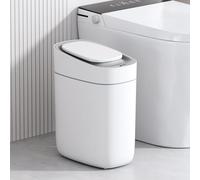 ELPHECO Poubelle automatique de salle de bain avec couvercle - 9 l - Poubelle fine en plastique - Étanche - Détecteur de mouvement - Pour chambre à coucher, salon, espace étroit