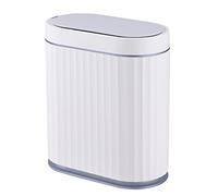 ELPHECO Poubelle automatique de salle de bain avec détecteur de mouvement,Poubelle intelligente en plastique mince de 10 L avec couvercle, cuisine, bureau, gris, 2 Gallon