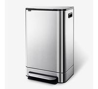 ELPHECO - Poubelle de cuisine en acier inoxydable avec couvercle doux et lent, poubelle à pédale de 50 litres, pédale durable, seau intérieur en plastique amovible pour bureau, cuisine, extérieur