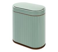ELPHECO Poubelle de salle de bain avec couvercle automatique, 7,6 litres, vert sauge doré