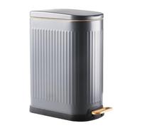 ELPHECO Poubelle de salle de bain - Poubelle à pédale de 13 litres avec seau intérieur - Poubelle à pédale avec couvercle à fermeture douce - Poubelle fine en acier inoxydable pour petits espaces