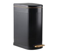 ELPHECO Poubelle de salle de bain - Poubelle à pédale de 13 litres avec seau intérieur - Poubelle à pédale avec couvercle à fermeture douce - Poubelle fine en acier inoxydable pour petits espaces