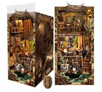 ELPHNUTSEY DIY Book Nook Kit Puzzle 3D en bois Maison de poupée avec LED DIY Serre-livres Kit Artisanat Loisirs Cadeaux pour Adolescentes filles 14 ans et plus