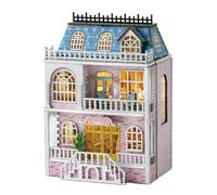 ELPHNUTSEY Kit de meubles miniatures en bois fait à la main avec LED, échelle 1:24, jouet créatif pour adulte, ami, amoureux, cadeau d'anniversaire (château romain)