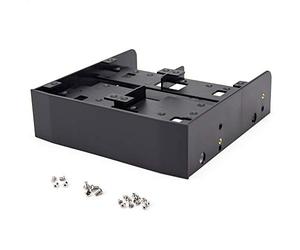 Elprico 2.5 3.5 à 5.25 Support 3.5 à 5.25 Drive Bay Adaptateur 2.5 à 5.25 Support de Montage pour 2.5 3.5 HDD SSD avec Vis de Montage Déflecteur pour PC 5.25 Bay