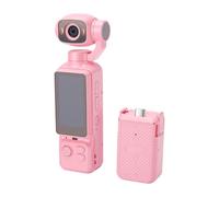 Elprico Caméra Vlog POV Portable 4K avec Objectif Rotatif à 180° (Pink) | Comprend un écran Rotatif de 1,97 Pouces, une Batterie Totale de 6 Heures avec Station D'accueil et un Enregistrement