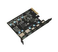 Elprico Carte D'extension PCIe vers Type C - USB3.0 Haute Vitesse 20 Gbit/s pour Ordinateur de Bureau - 4 Ports d'alimentation Indépendants - Large compatibilité