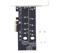 Elprico Carte D'extension PCIEx4 à 2 Ports pour Ordinateurs de Bureau, PCIEx4 à 2 Ports M.2 (clé M et clé B) Vitesse de Transfert Rapide pour PC de Bureau