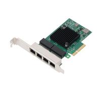 Elprico Carte Réseau Gigabit PCIE X4 4 Ports, Puce BCM5719, Carte Réseau PCIE 1000 Mbps avec 8 Indicateurs LED, Port LAN Gigabit Ethernet RJ45, Interface PCIE X4, pour Serveur de Poste