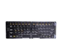 Elprico Clavier Bluetooth Pliable, Clavier Portable sans Fil Pliant, Cavier sans Fil Rechargeable de Poche pour iOS, Téléphone, Android, Victoire, Ordinateur Portable, Tablette, PC, Noir