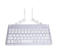 Elprico Clavier Bluetooth Pliant, Clavier sans Fil Portable avec Support de Support, Pliage Silencieux Rechargeable Léger, Compatible iOS Android Gagne la Tablette et Ordinateur Portable (Argent
