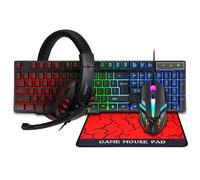 Elprico Clavier de Jeu et Combo de Souris à Backlit de Jeu Wired RVB, Combo de Pad de Souris de Jeu de Jeu, Ensemble de Jeux de Rétro-éclairs Arc-en-Ciel, Conception Ergonomique, Tout