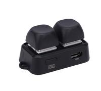 Elprico Clavier USB à 2 Touches, Clavier USB de Jeu à 2 Touches à Axe Rouge, Mécanique échangeable à Chaud, Mini Macro Mécanique rétroéclairé RVB pour Wins Linux Android