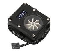 Elprico Compteur de Refroidissement par Eau PC avec Filetage G1 4, Petite Interface 12 V à 3 Broches, Débitmètre D'ordinateur Antirouille en Acrylique pour L'observation de la
