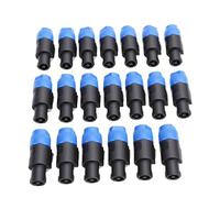 Elprico Connecteur de Haut-Parleur à 4 Pôles, Paquet de 20 Fiches de Haut-Parleur Mâles Compatibles NL4FC avec Verrou Tournant et Adaptateur 1/4", pour Amplificateur Professionnel (20PCS)