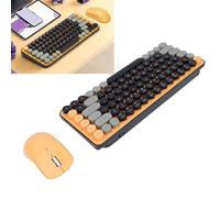 Elprico Ensemble Clavier et Souris sans Fil, Double Mode Bluetooth 2,4 G, 85 Touches sans Fil avec Touches Rondes Rétro et Inclinaison à 9 Degrés, pour OS X et Android
