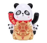 Elprico Ensemble de Figurines de Panda avec Bras Agitant, Décorations de Statue de Panda de Fortune Solaire, Figurine d'animal Dansant pour Décorer la Réception, la Voiture, Les Ouvertures (B)