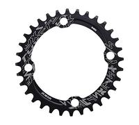 Elprico Ensemble de Plateau de vélo de Montagne, pièces de réparation d'anneau de chaîne à manivelle Unique en Acier 32/34/36/38T BCD 104(32T-Noir)