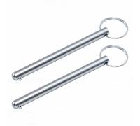 Elprico Goupilles de Pile de Poids, 2 Pièces de Remplacement de Goupille de Sélection de Poids en Acier Inoxydable de 8 Mm X 90 Mm avec Anneau de Traction pour équipement de Musculation de Salle de