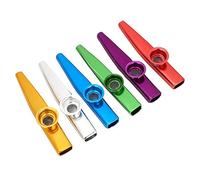 Elprico Instrument de Musique Kazoo en Alliage D'aluminium, Portable et Durable pour Feu de Camp et Voyage, 12 * 2.5 * 2 Cm, Lot de 6 Kazoos