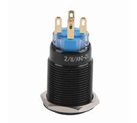 Elprico Interrupteur à Bouton-poussoir LED de 19mm, Loquet Autobloquant étanche et Durable pour les Applications Automobiles 12-24V (rouge)