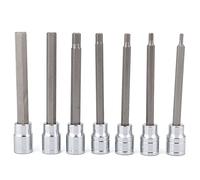 Elprico Jeu de 7 Douilles Hexagonales Extra Longues pour des Réparations Précises avec Entraînements 3/4/5/6/7/8/10 Mm, Parfait pour les Kits D'outils et les Travaux de Maintenance